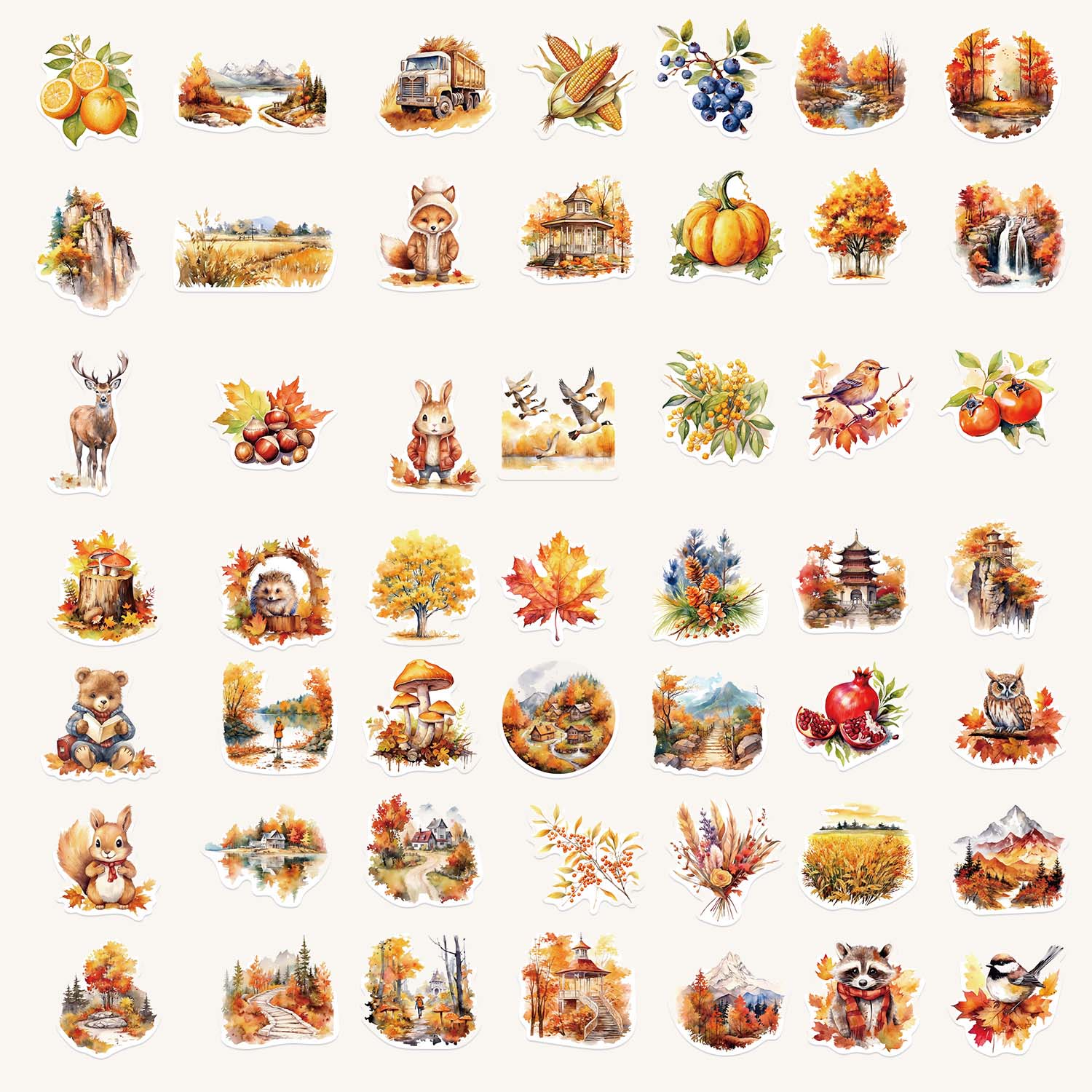Autumn Nature & Forest Critters Stickers