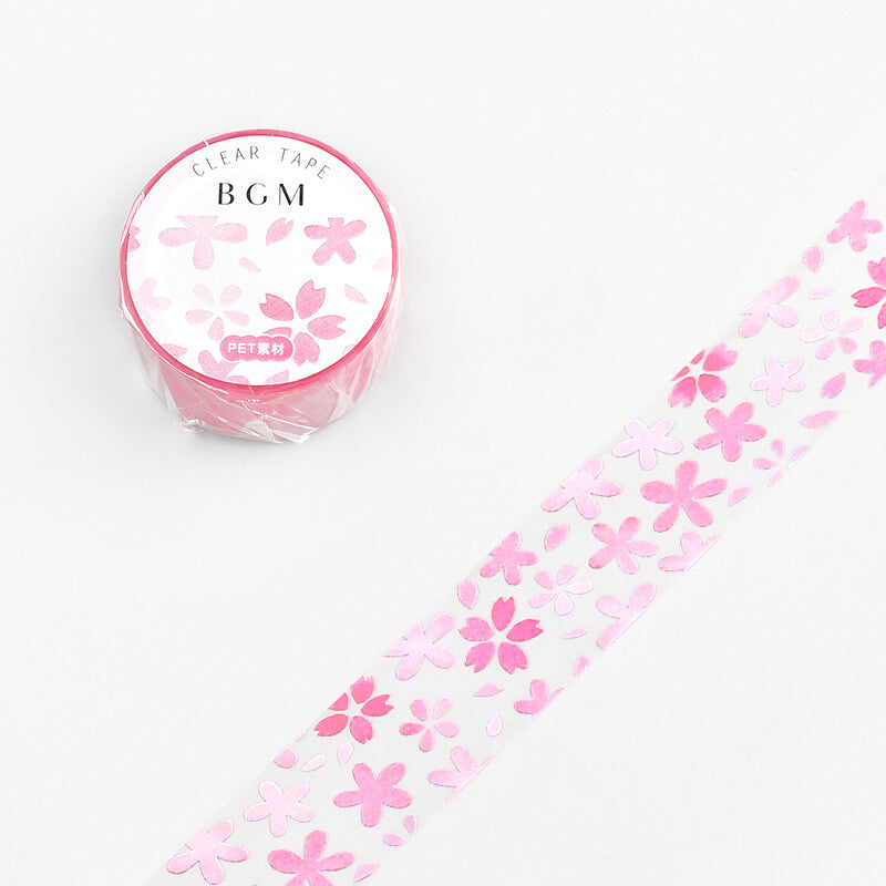 BGM Clear Masking Tape - Falling Flowers
