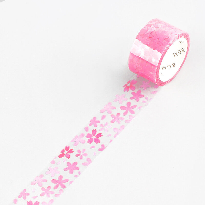 BGM Clear Masking Tape - Falling Flowers
