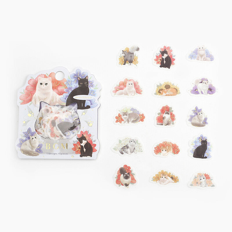 BGM Flake Stickers - Cats & Flowers