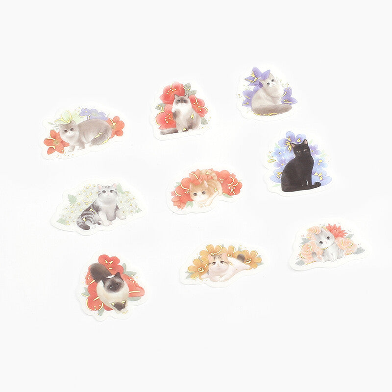 BGM Flake Stickers - Cats & Flowers