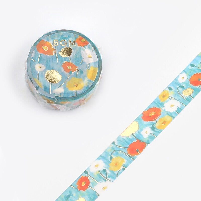 BGM Hinageshi Masking Tape - Wild Poppies
