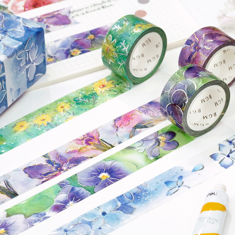 BGM Masking Tape - Watercolor Flowers - Violets