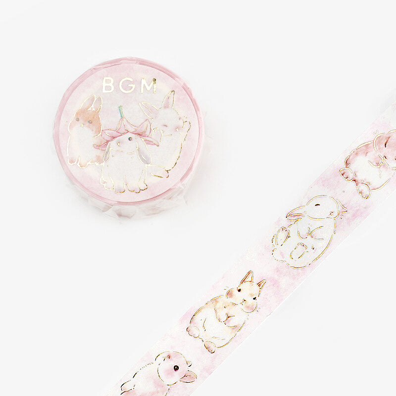 BGM Masking Tape - Fluffy White Bunnies