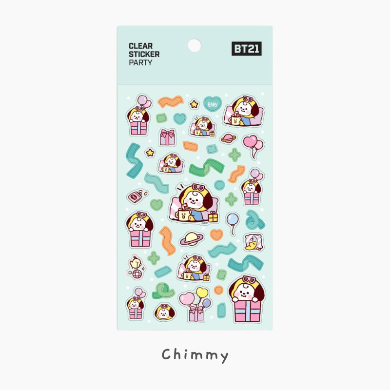 BT21 Clear Stickers - Party
