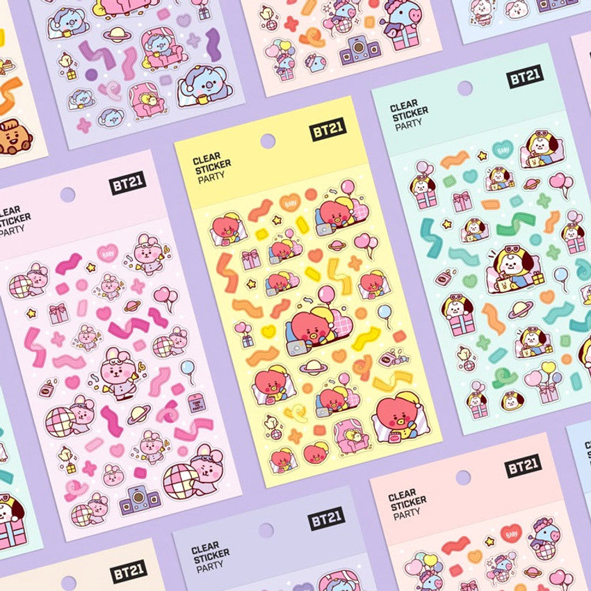 BT21 Clear Stickers - Party