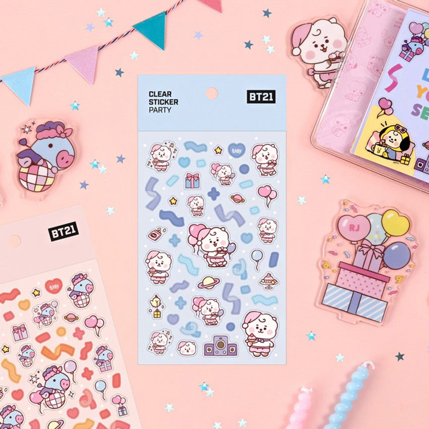 BT21 Clear Stickers - Party