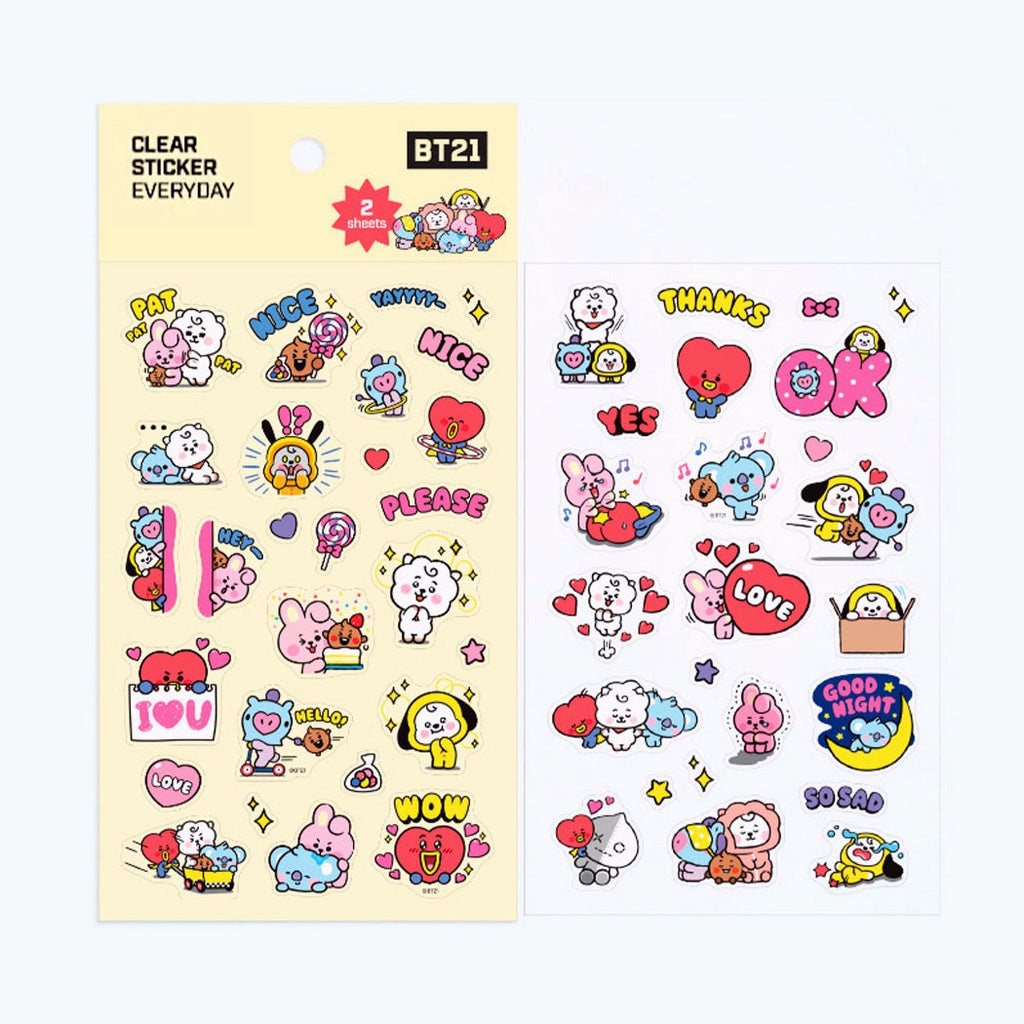 BT21 Clear Stickers - The Group