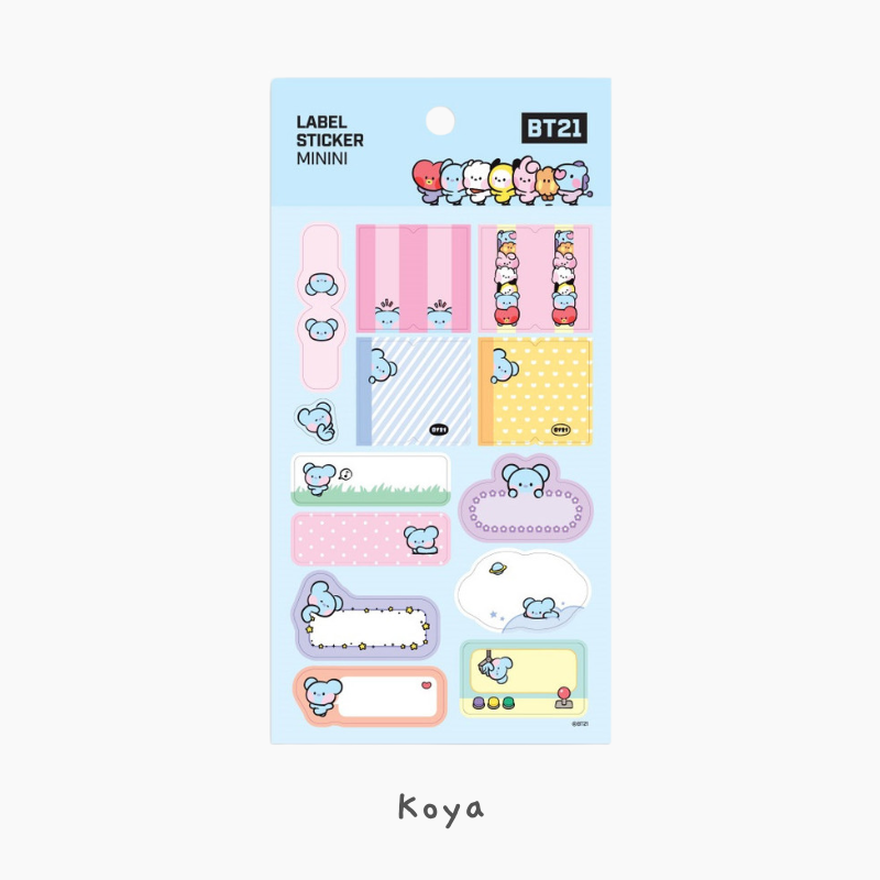 BT21 Label Stickers - Minini
