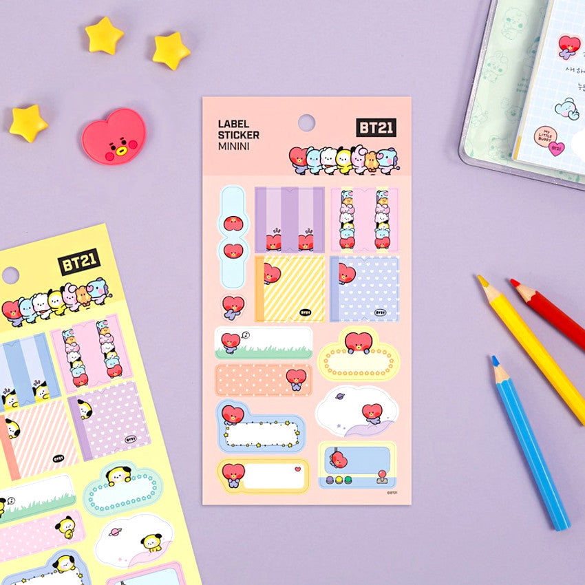 BT21 Label Stickers - Minini