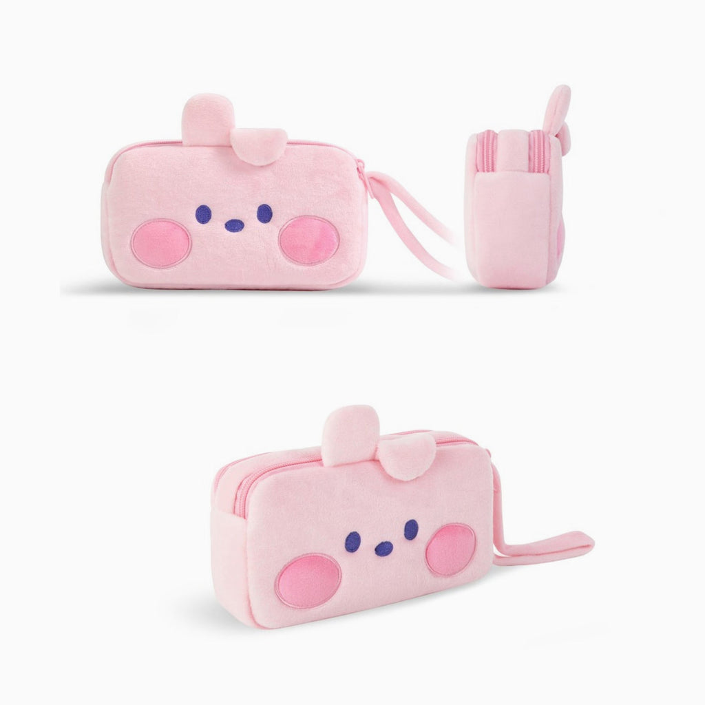 BT21 Minini Plush Double Pockets Zipper Pen Pouch - Cooky