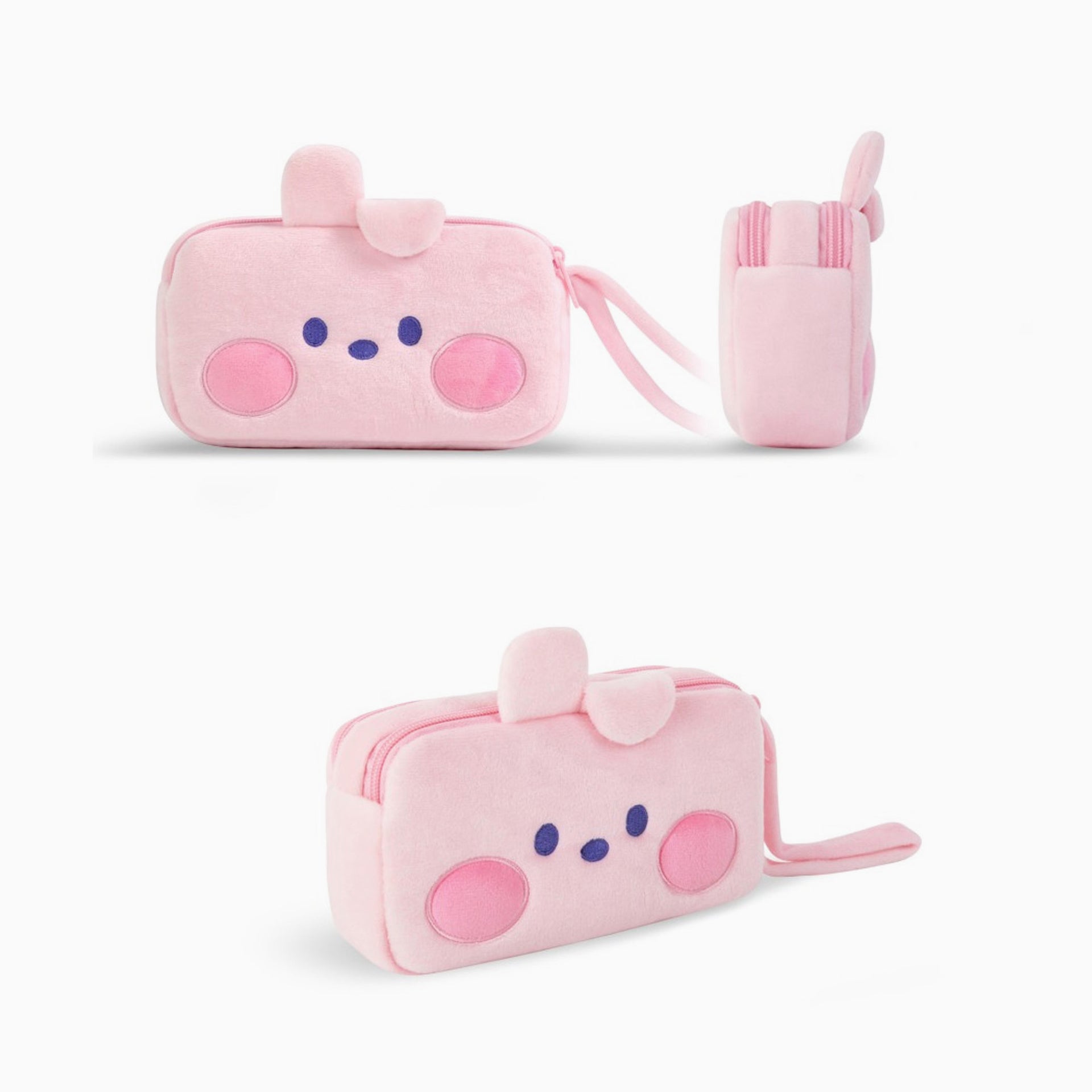 BT21 Minini Plush Double Pockets Zipper Pen Pouch - Cooky