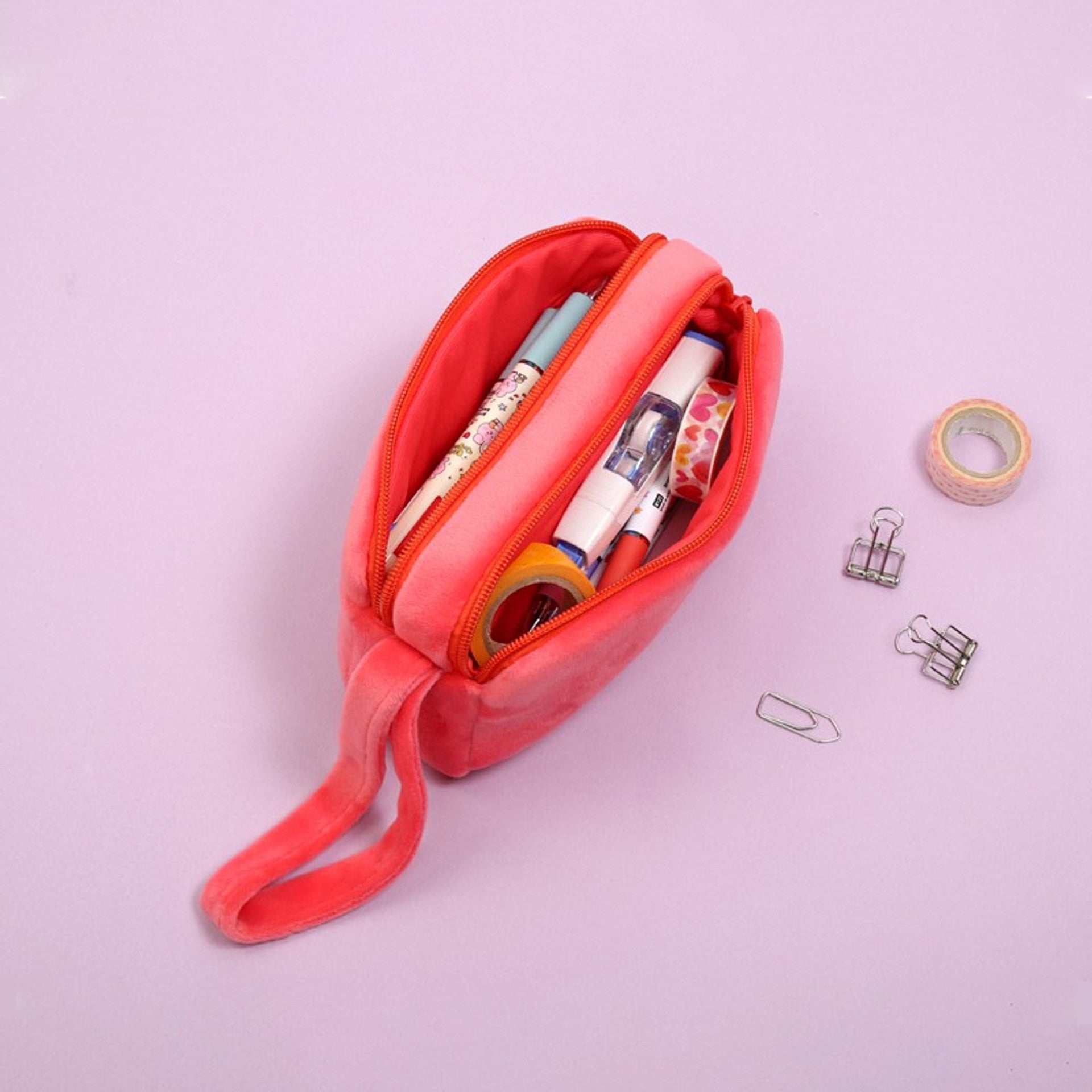 BT21 Minini Plush Double Pockets Zipper Pen Pouch - Cooky