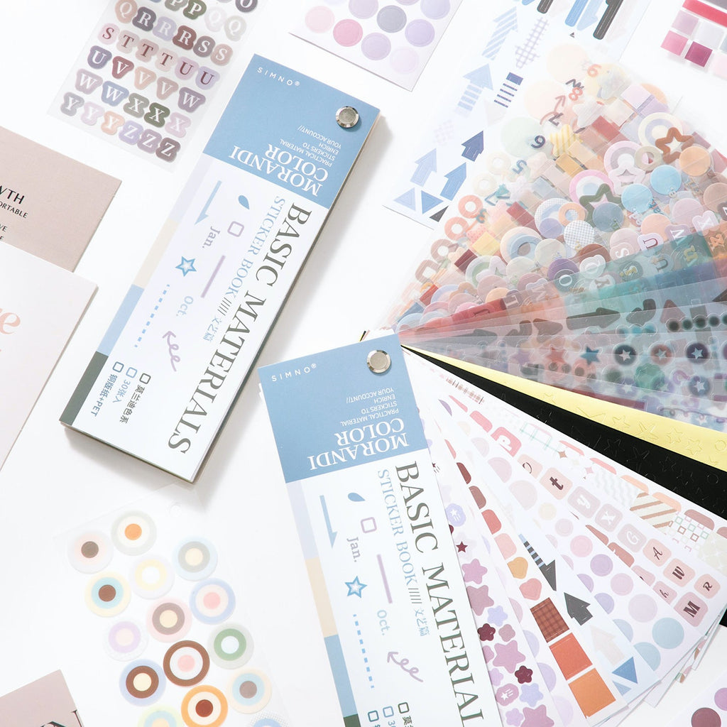 Basic Materials Sticker Book – Pastel & Neutral Palettes