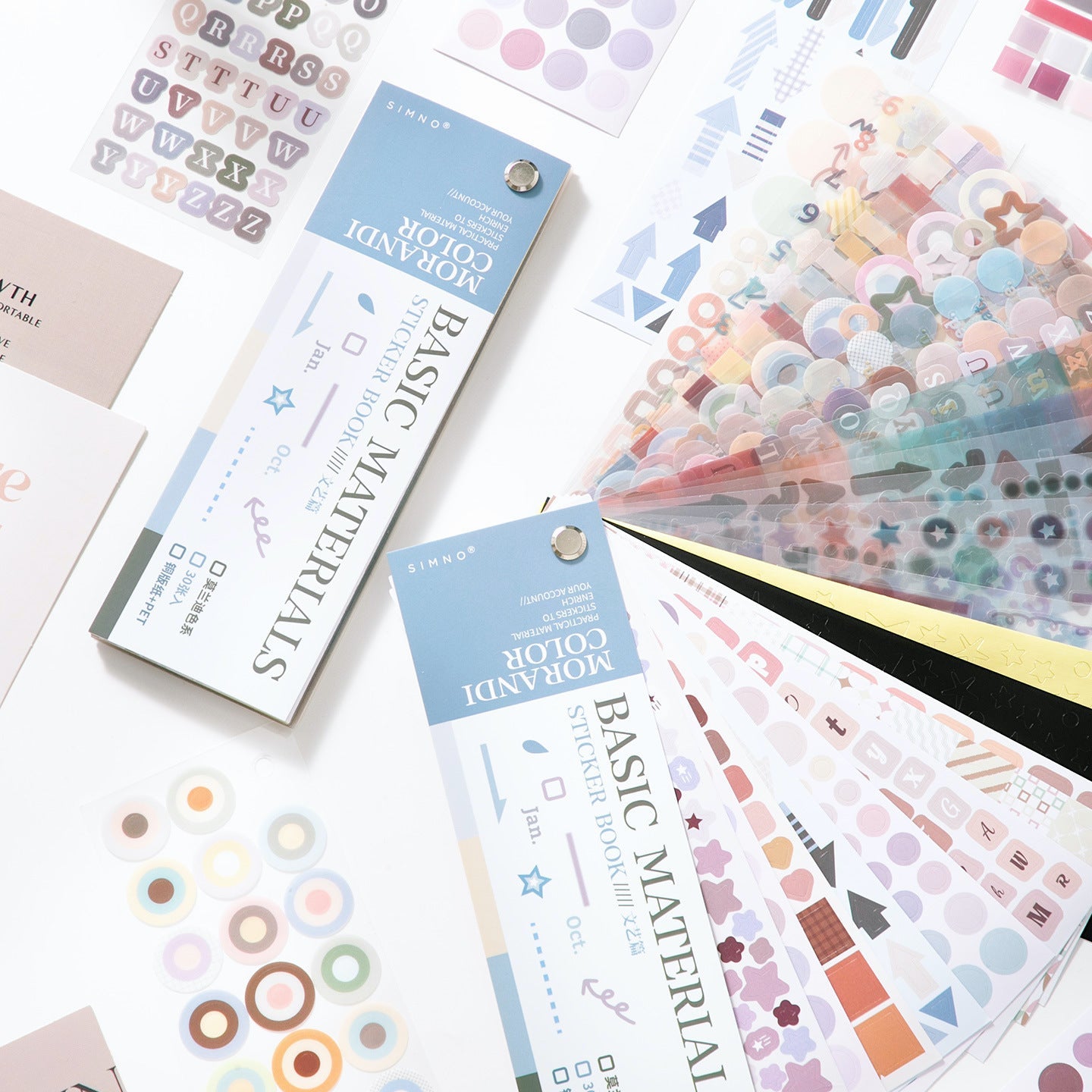 Basic Materials Sticker Book – Pastel & Neutral Palettes