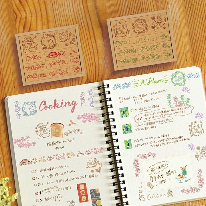 Beverly My Neighbor Totoro Flower Pattern Stamp Set - Fall