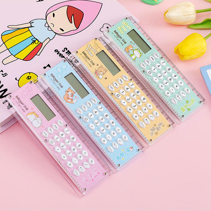 Bitoon Study Essential 2-in-1 Calculator Ruler