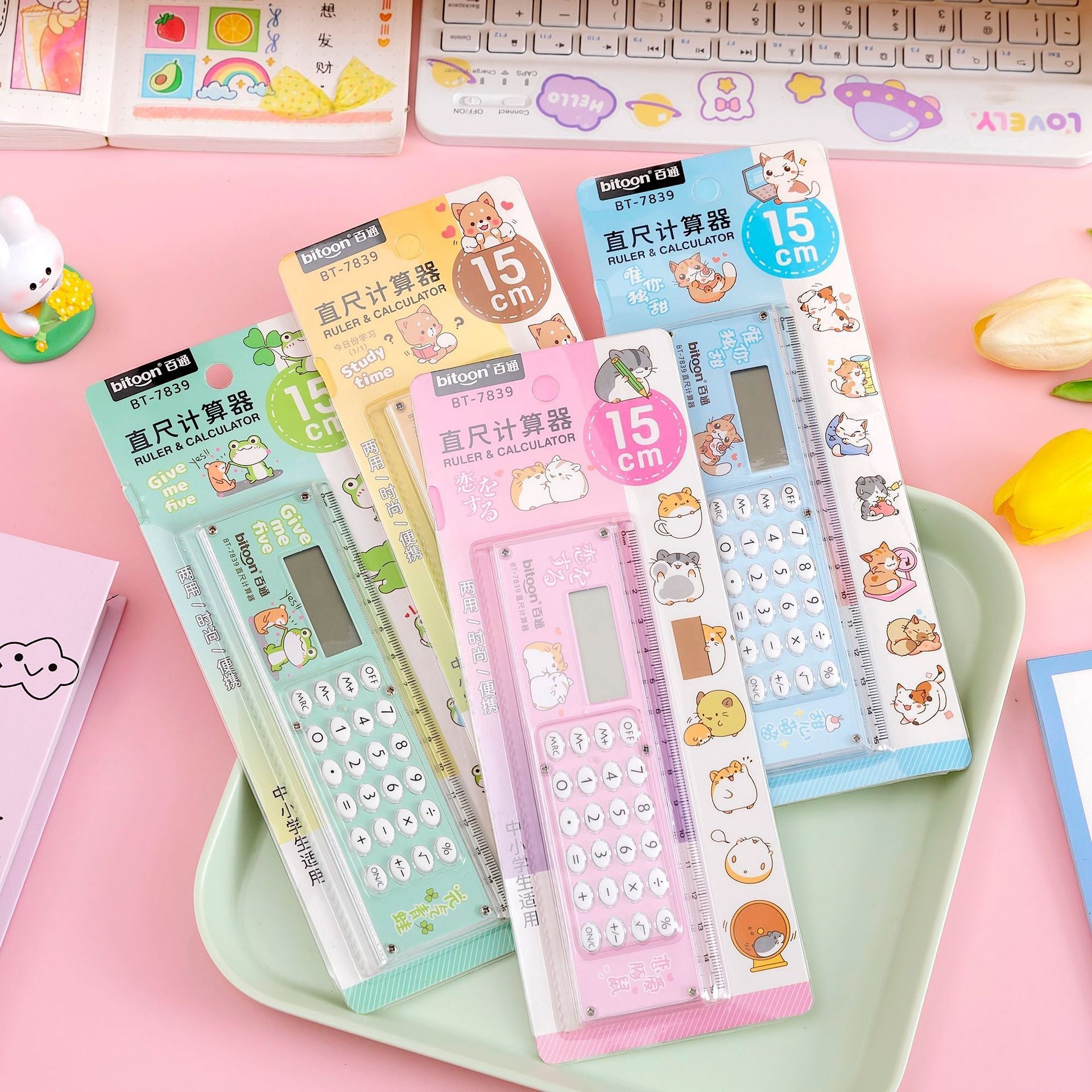 Bitoon Study Essential 2-in-1 Calculator Ruler