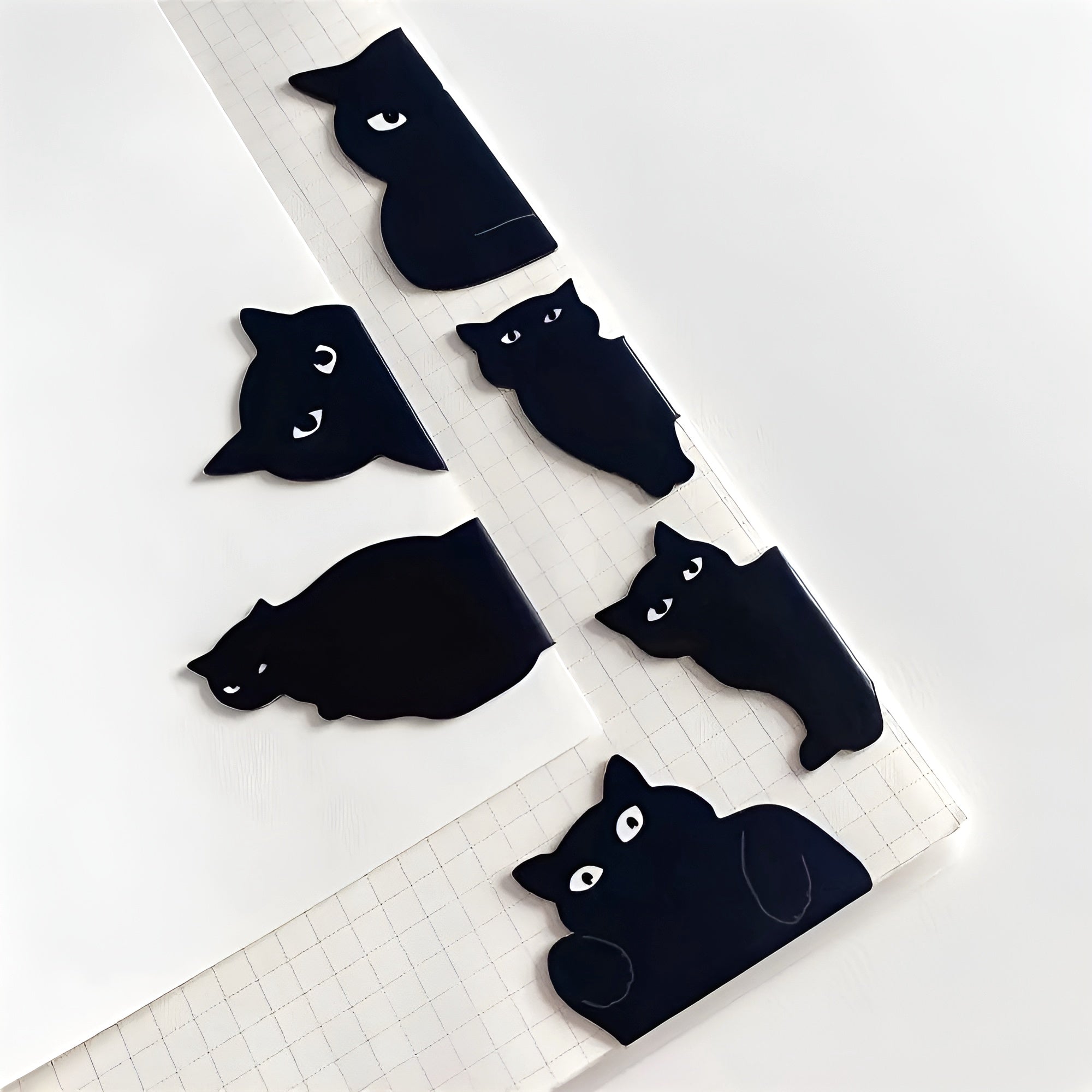Black Cat Magnetic Bookmark - Set of 6