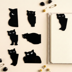 Black Cat Magnetic Bookmark - Set of 6