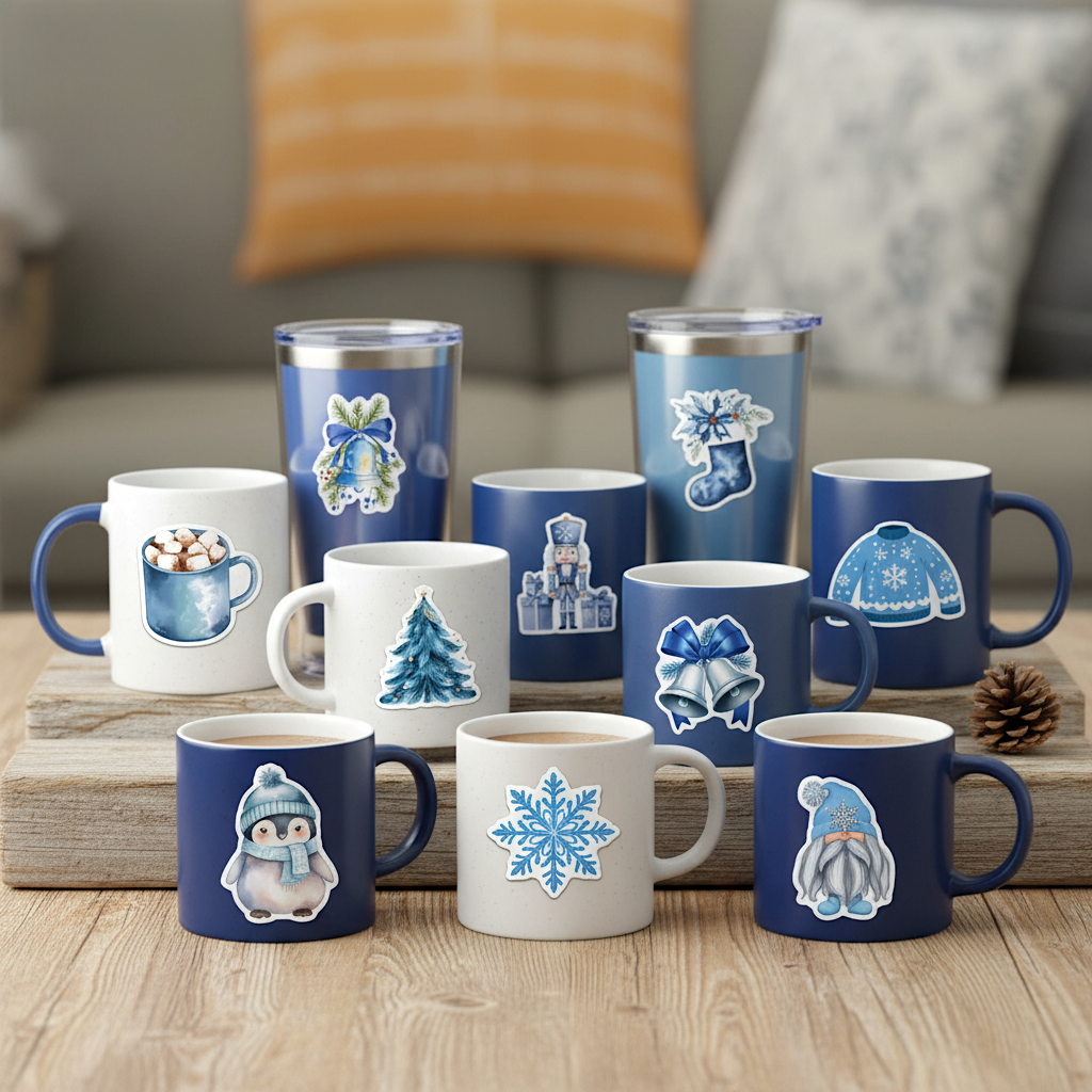 Blue Winter Wonderland Stickers