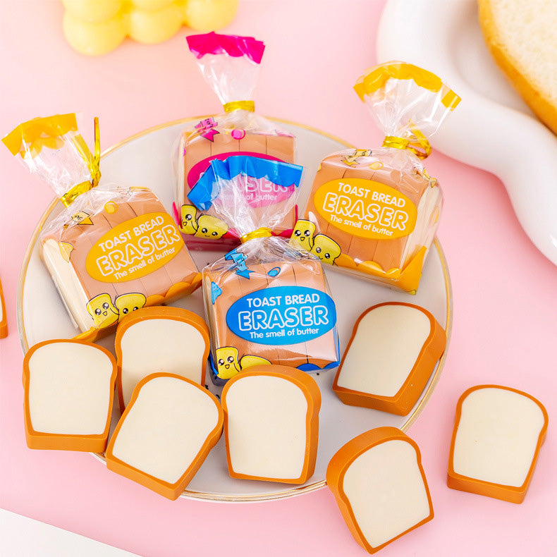 Bread Shaped Eraser Set