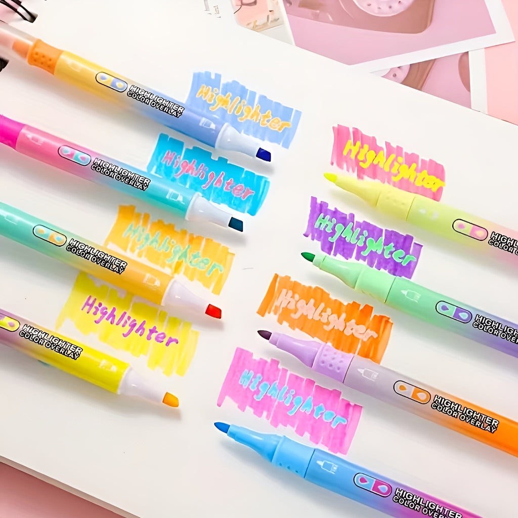 CY Double-Sided Color Highlighters - Set of 8