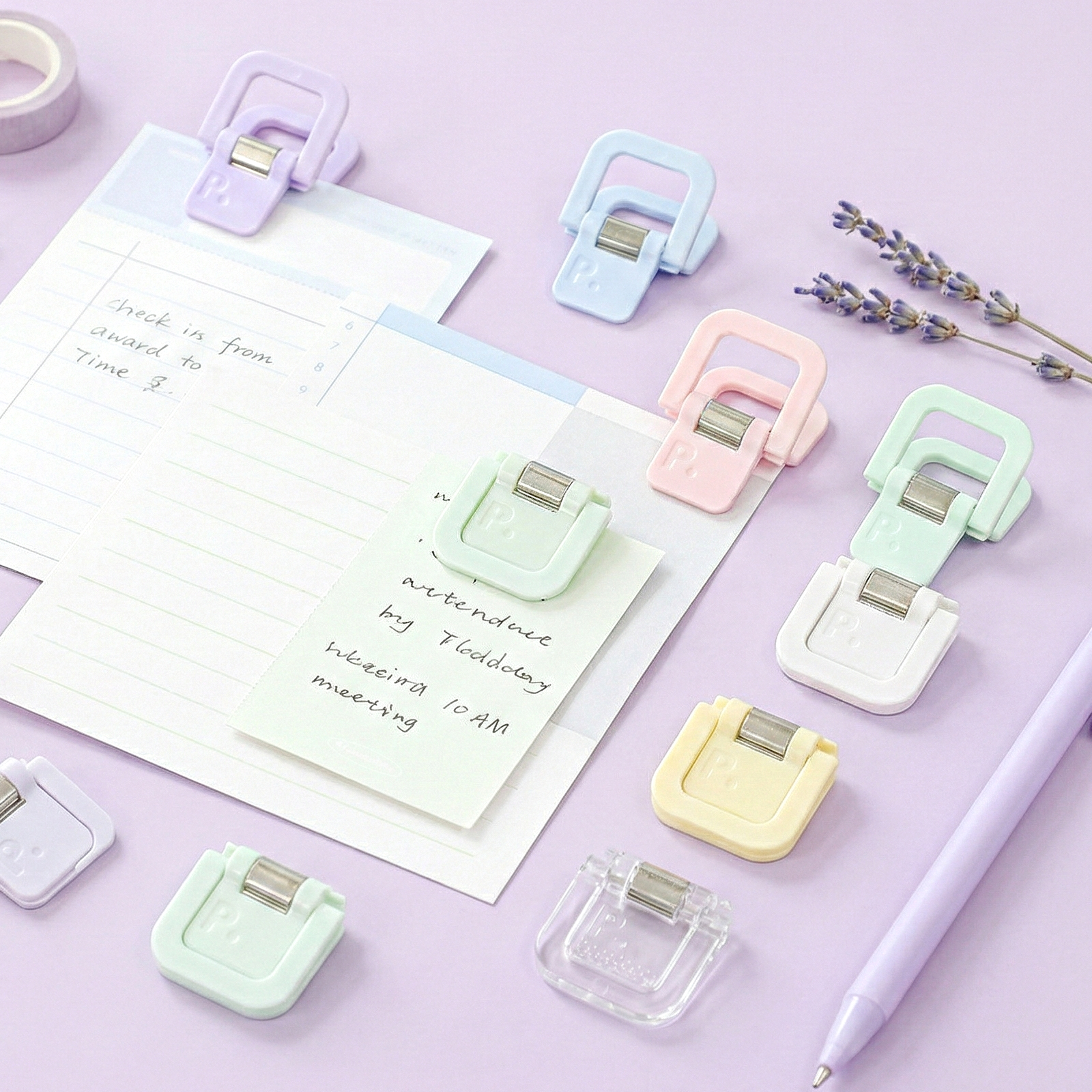 ClearView Cube Paper Clips Set