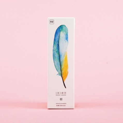Colorful Feather Bookmarks - Set of 30