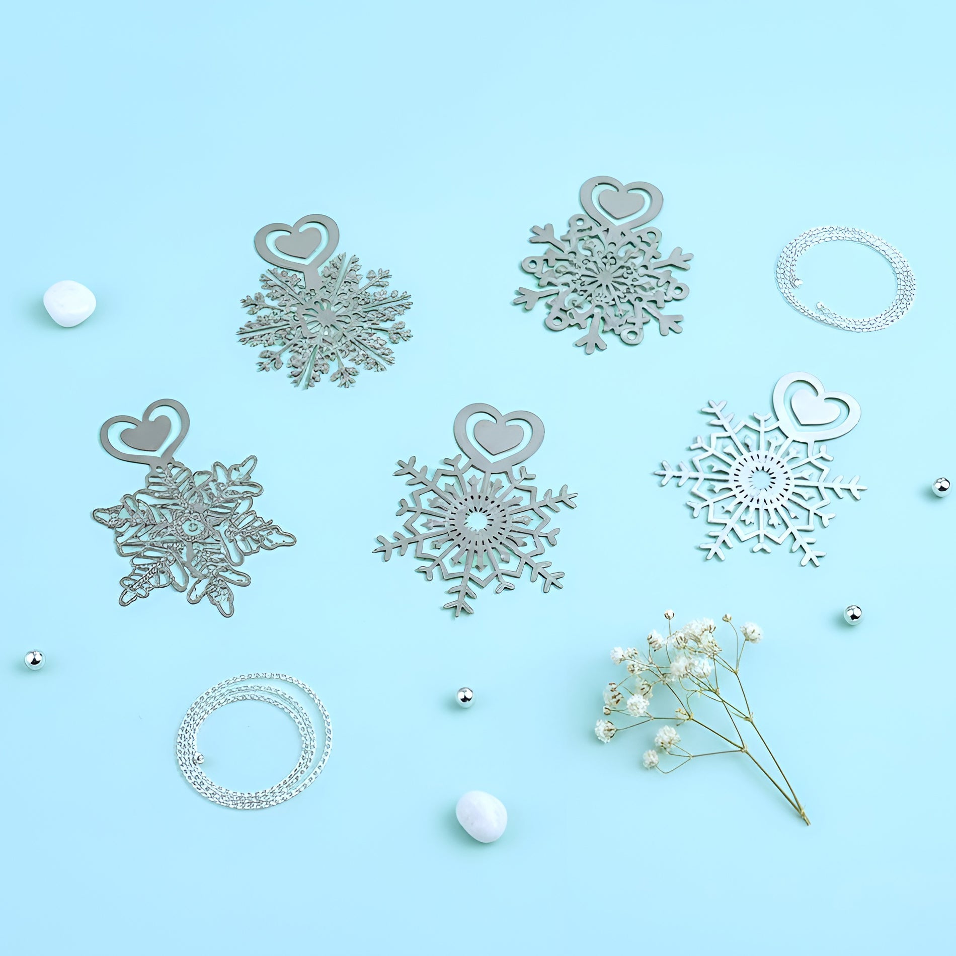 Crystal Snowflake Metallic Bookmark