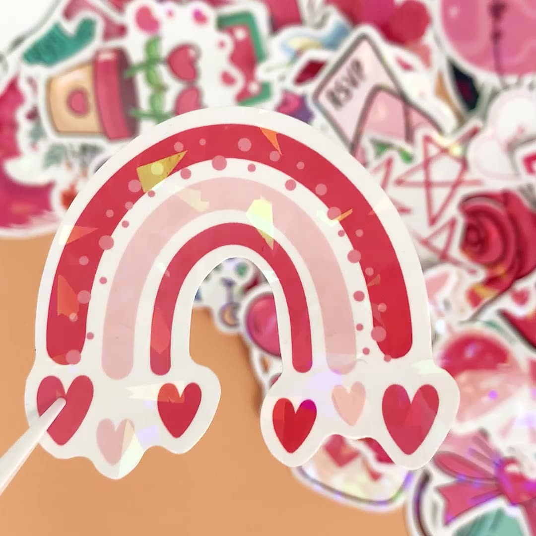 Cupid’s Holo Touch Stickers - Set of 100