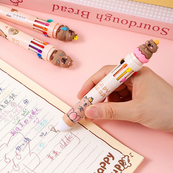 Cute Capybara 10-in-1 Multi Color Pen