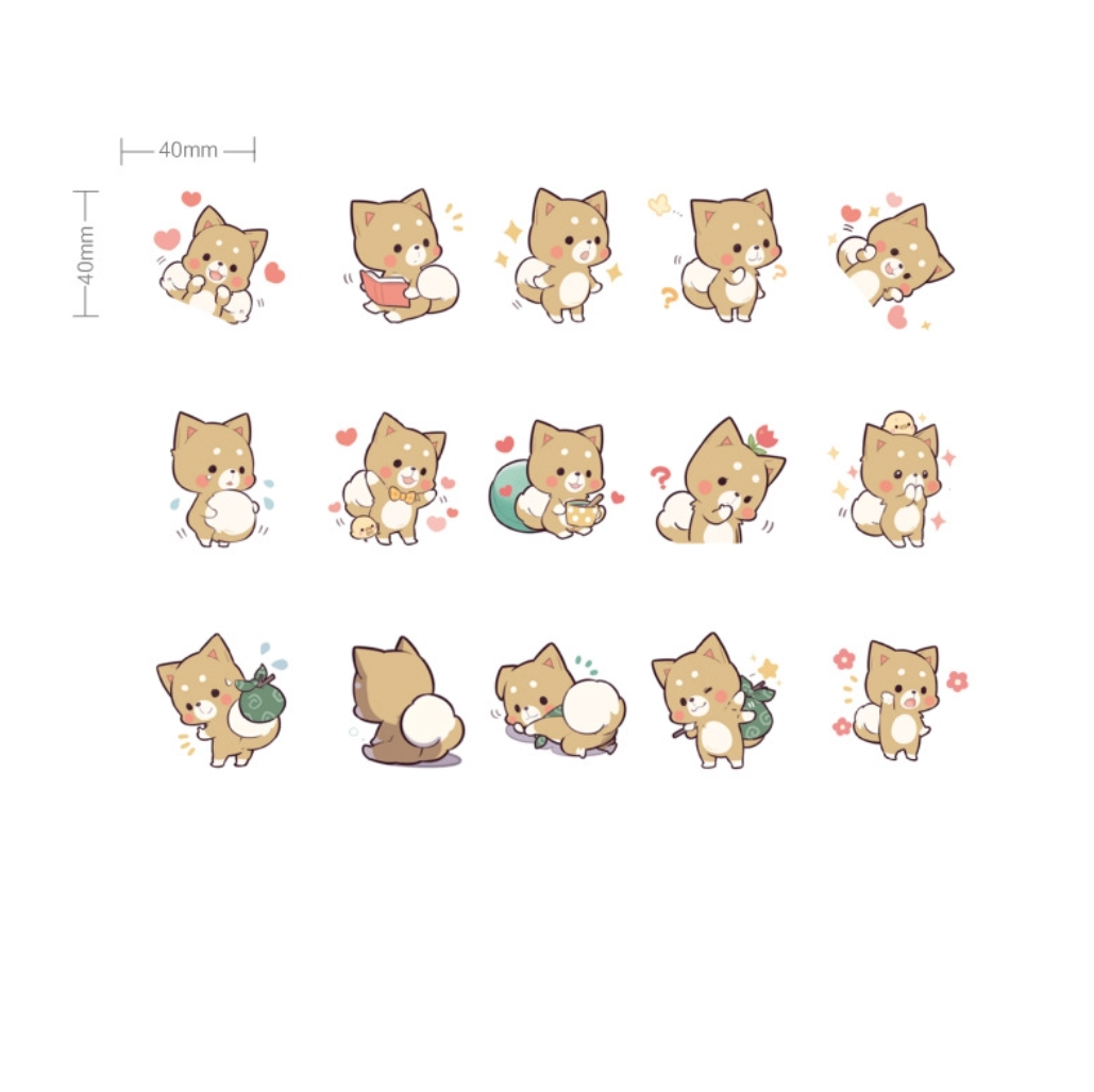 Cheery Puppy Paper Stickers