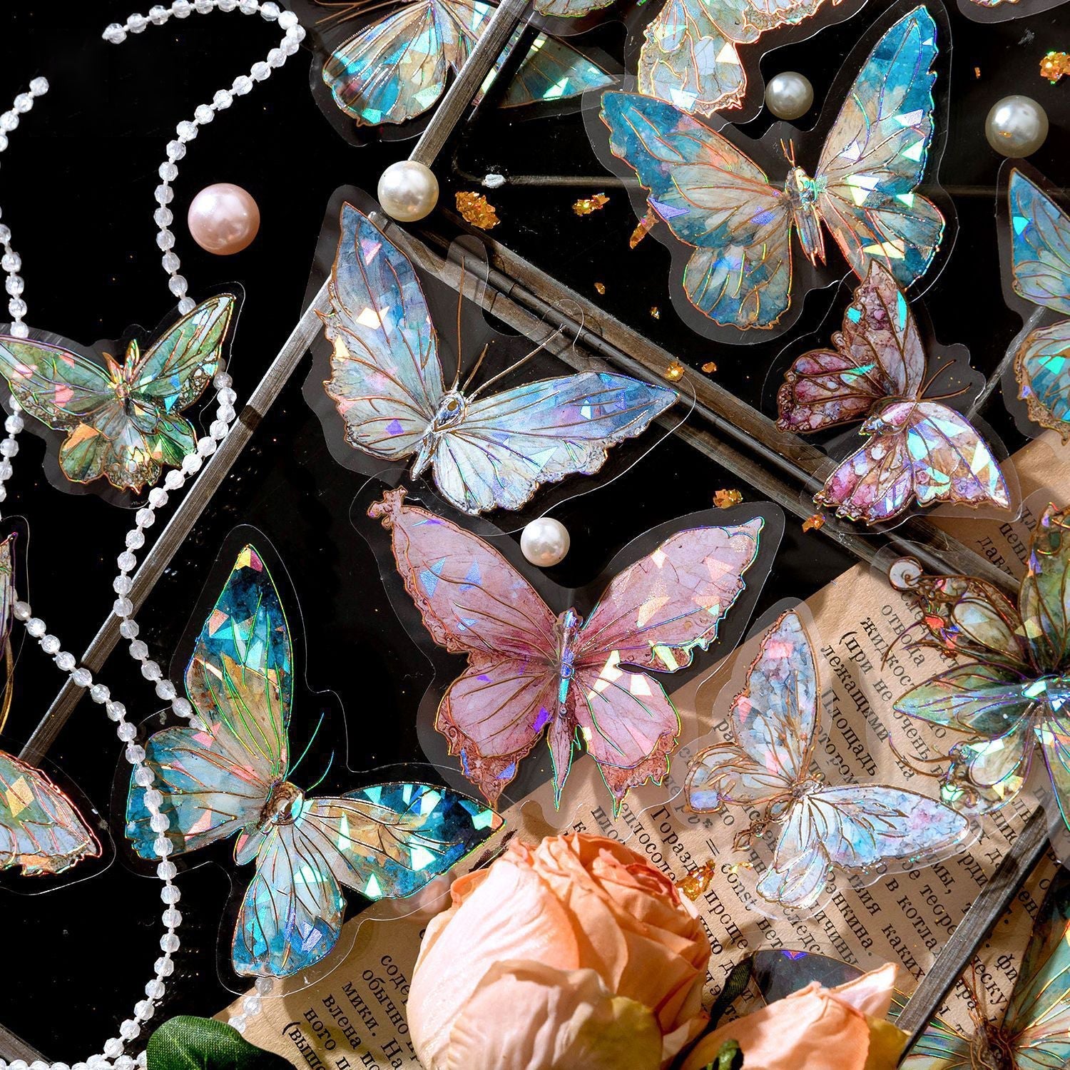 Die-Cut Holo Butterfly Stickers