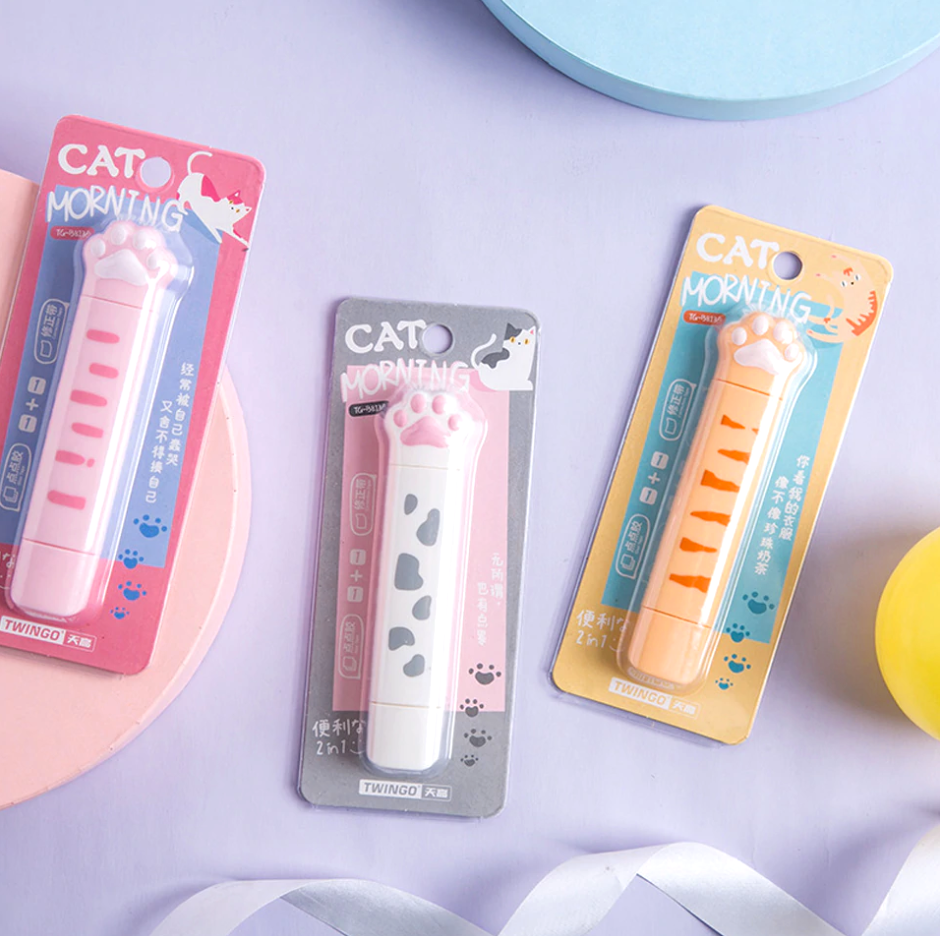 2-in-1 Cat Paw Correction & Glue Tape Roller