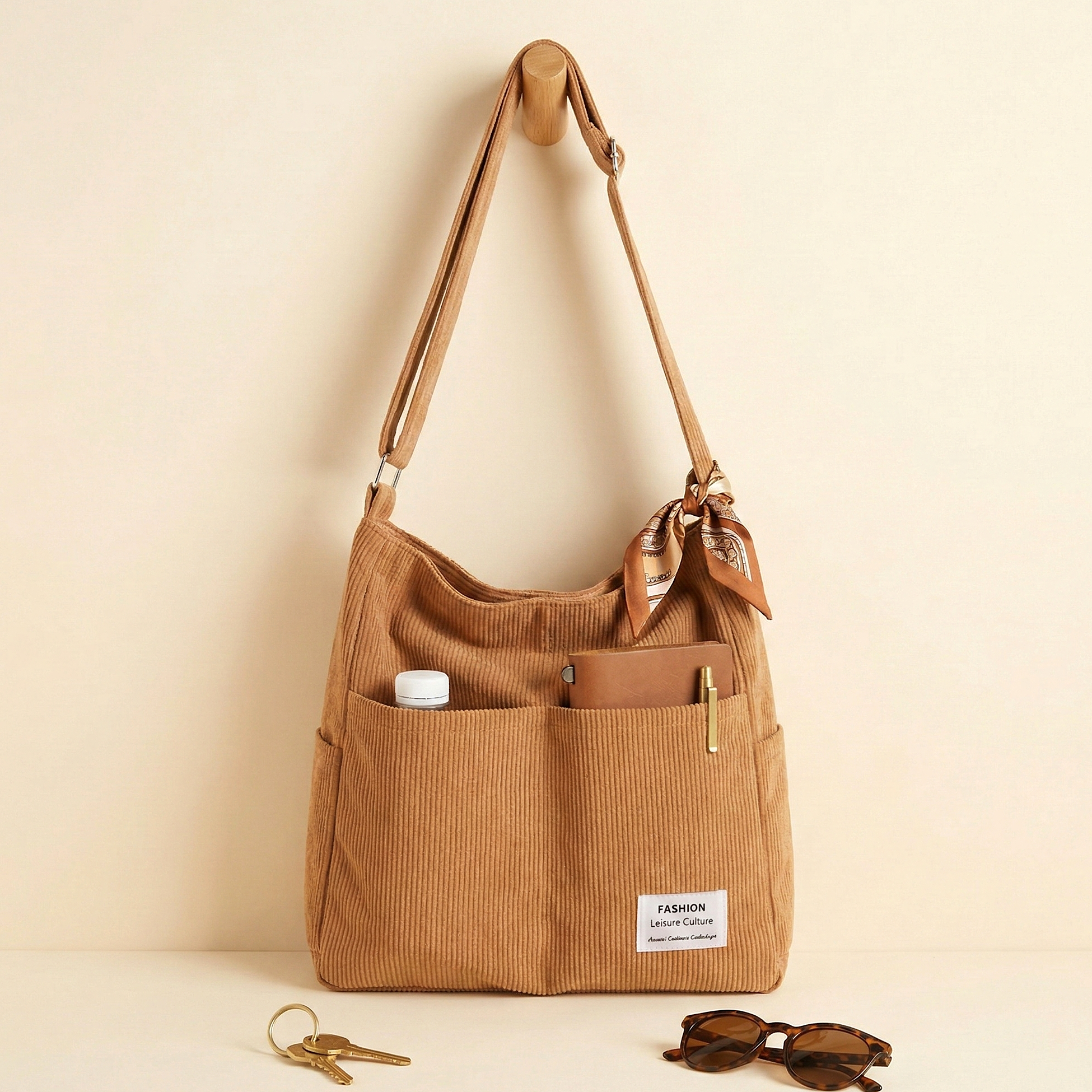 Everyday Corduroy Shoulder Tote
