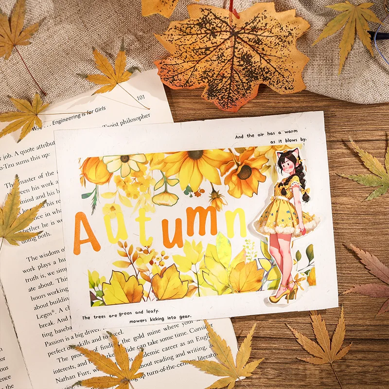 Autumn Leaves Long Strip Stickers - 6 Foil Strips