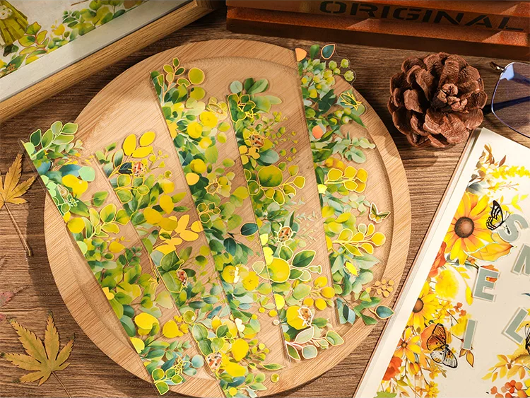 Autumn Leaves Long Strip Stickers - 6 Foil Strips