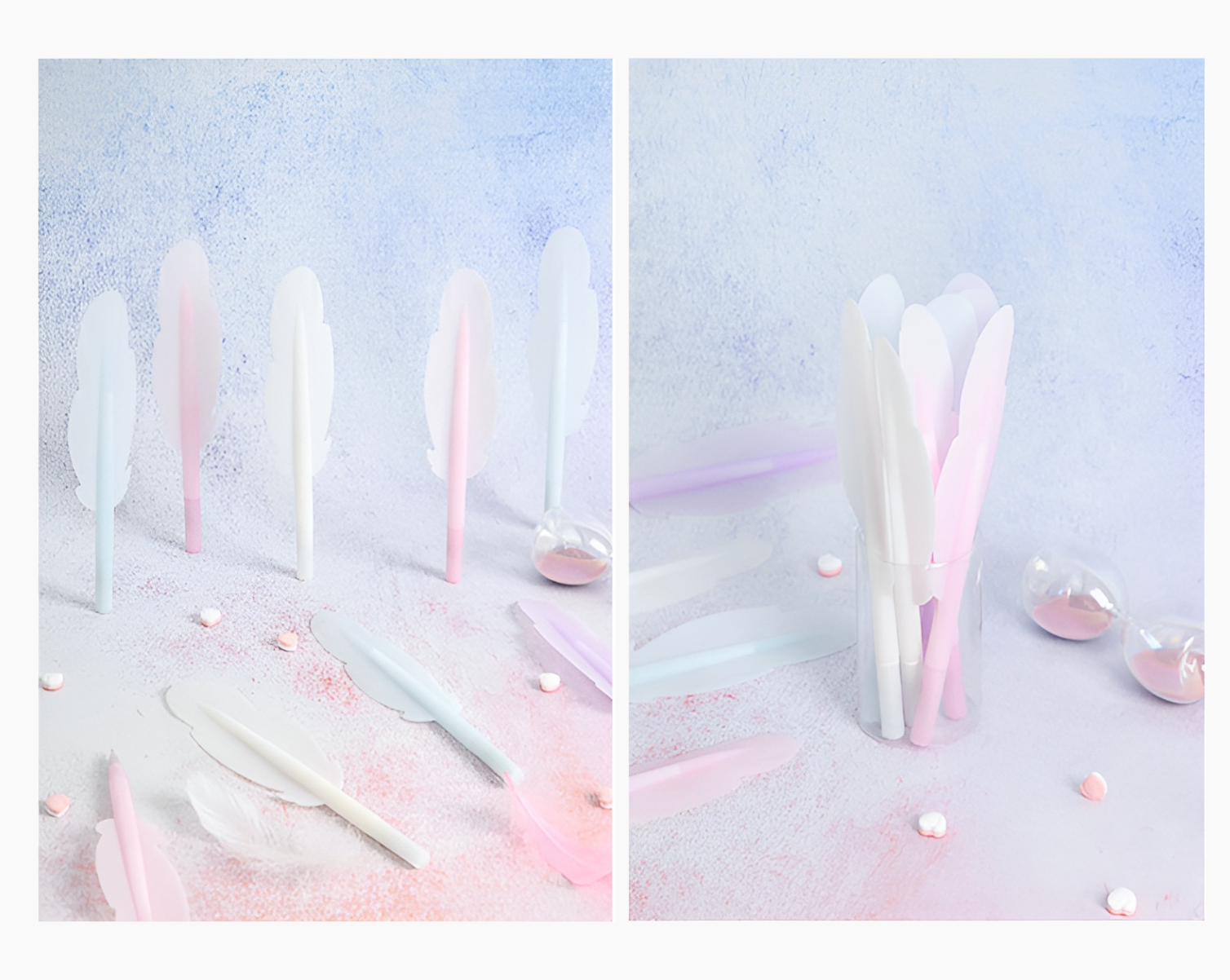 Pastel Feather Gel Pen – Soft Grip Writing Pen