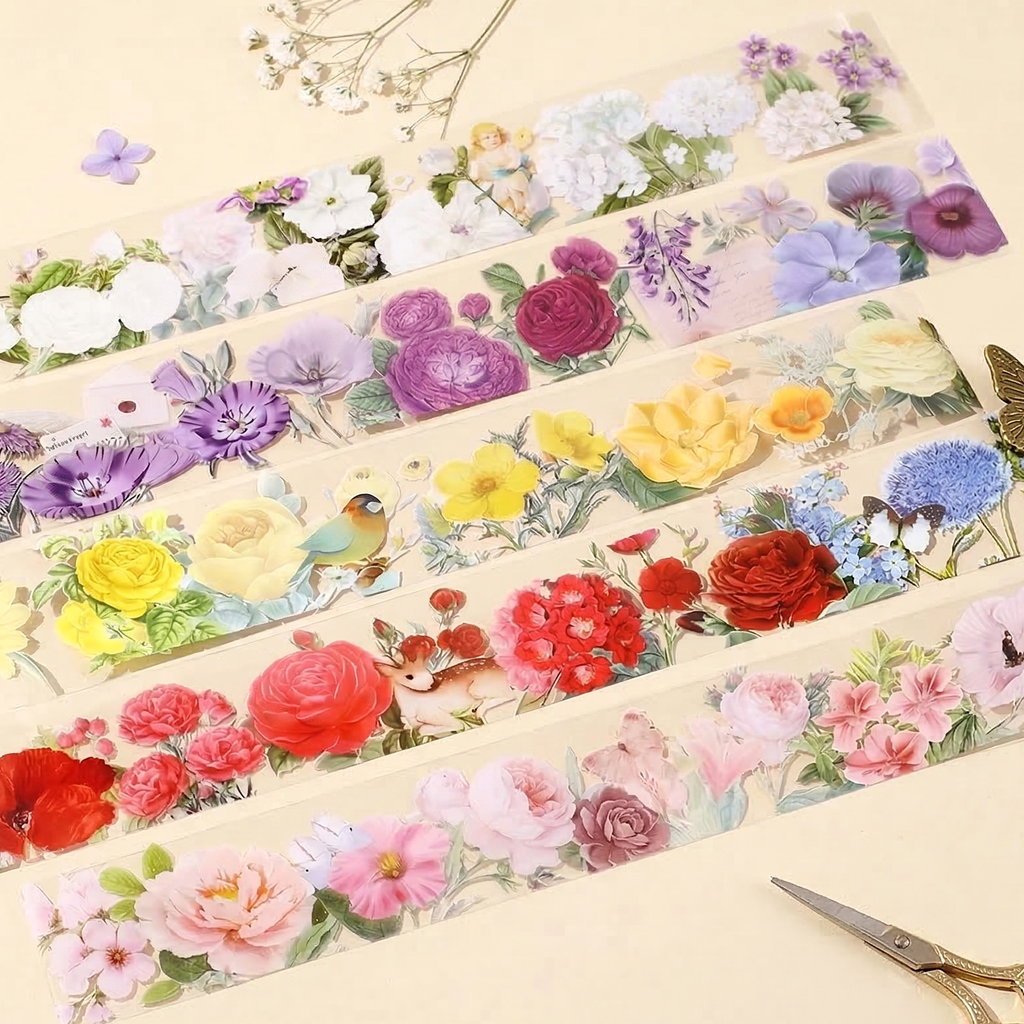 Flower Garden Clear Masking Tapes