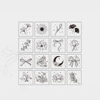 Floral Wooden Stamp Set
