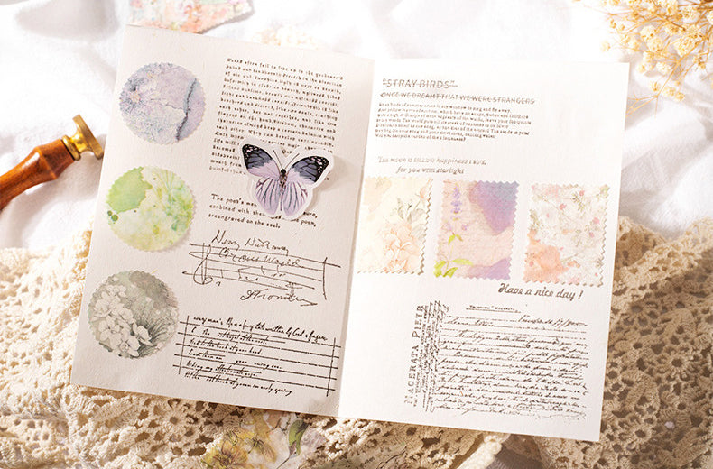 Floral Ink Scrapbooking Stickers