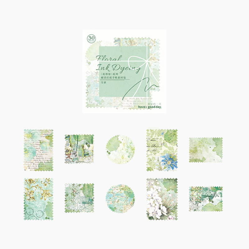 Floral Ink Scrapbooking Stickers