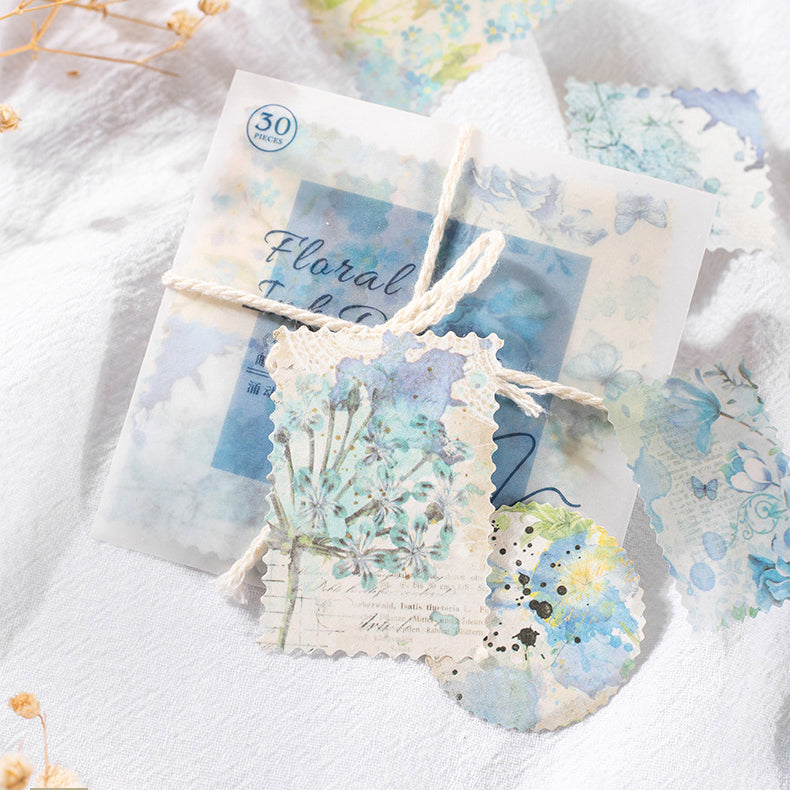 Floral Ink Scrapbooking Stickers