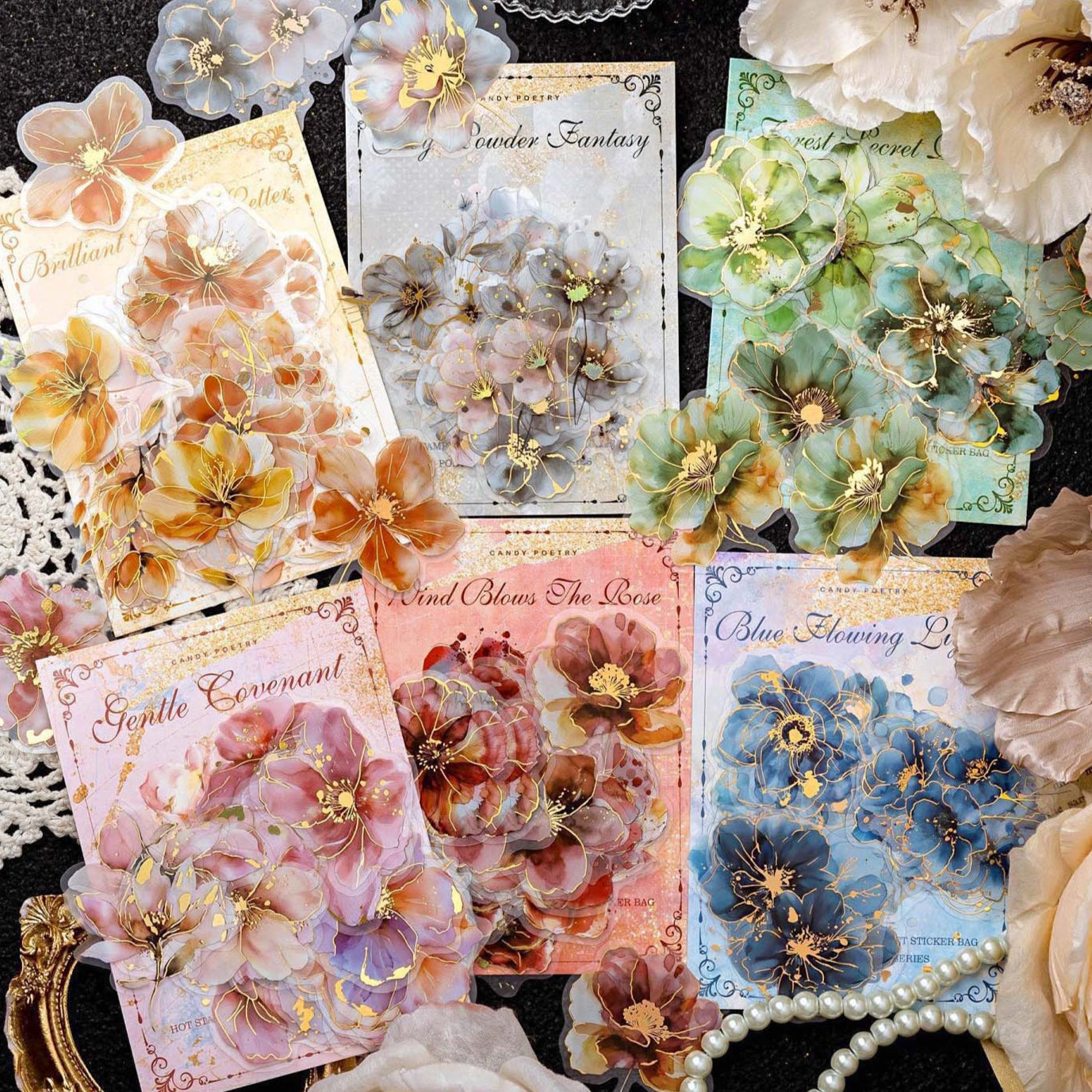 Floral Whispers Bronzing Stickers