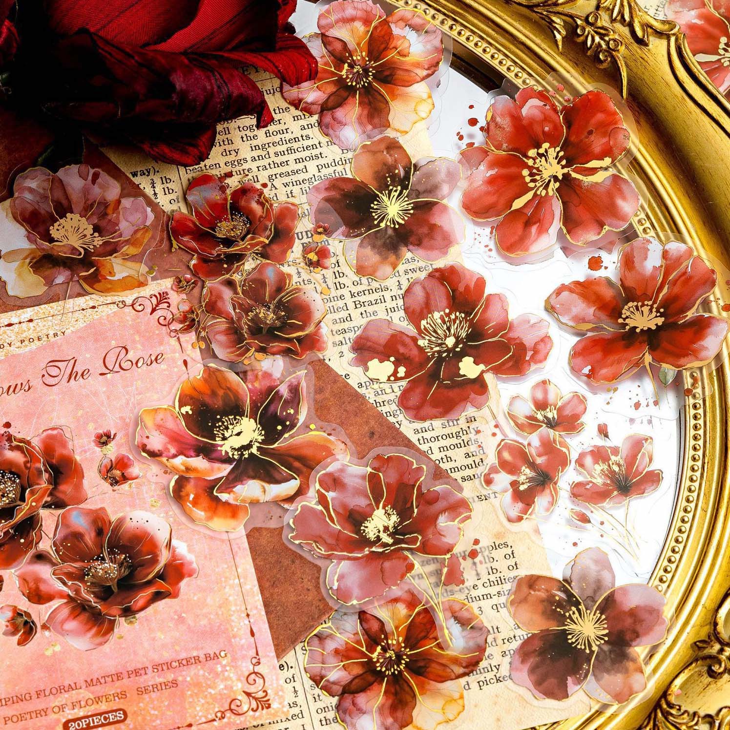 Floral Whispers Bronzing Stickers