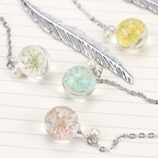 Feather and Flower Pendant Bookmark