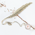 Feather and Flower Pendant Bookmark