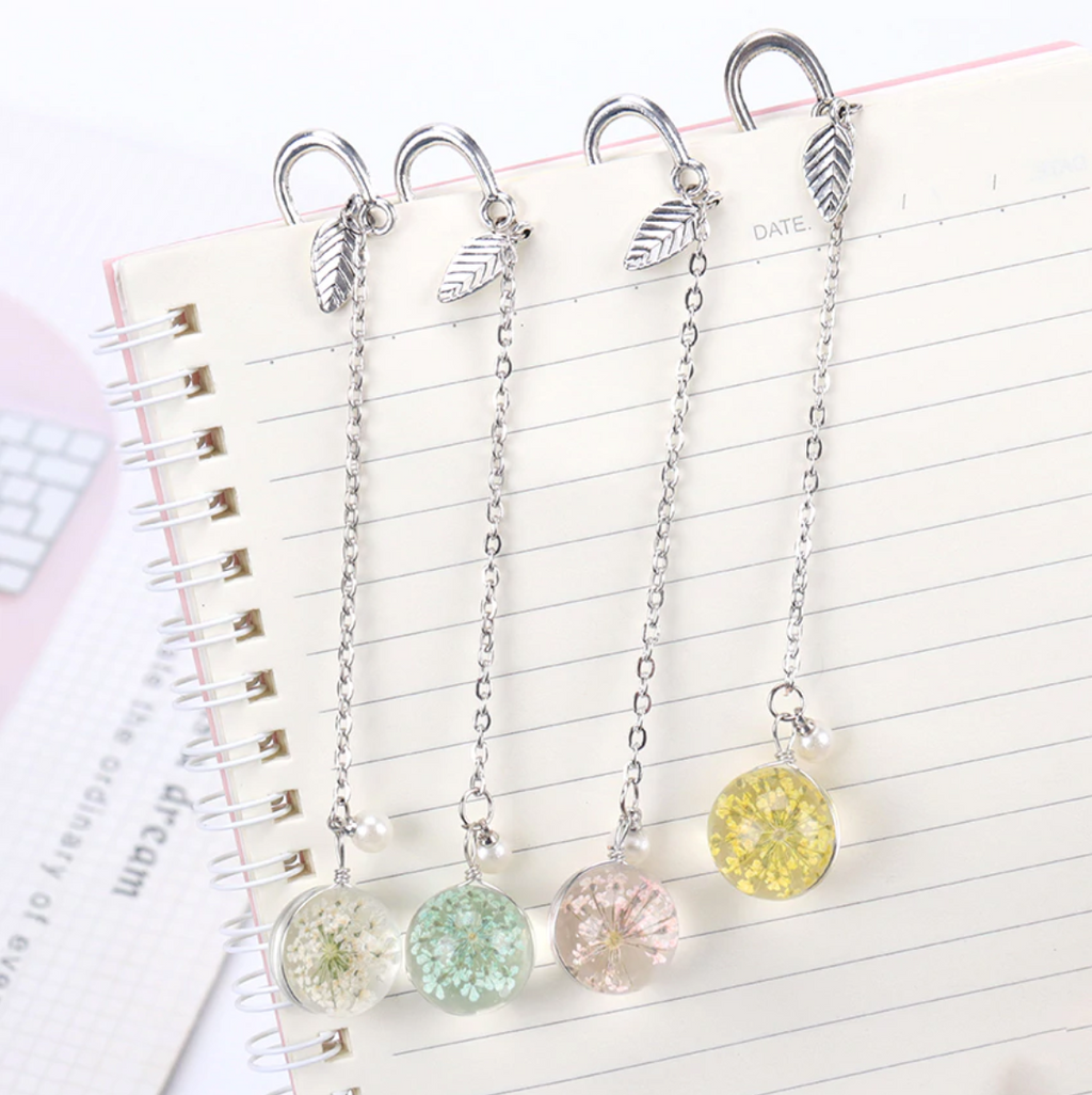 Feather and Flower Pendant Bookmark