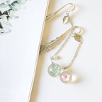 Feather and Flower Pendant Bookmark